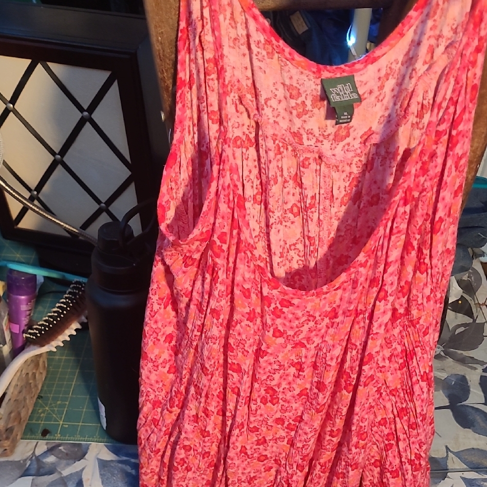 Last Call Free With Sale Wild Fable Pink Floral Midi Dress